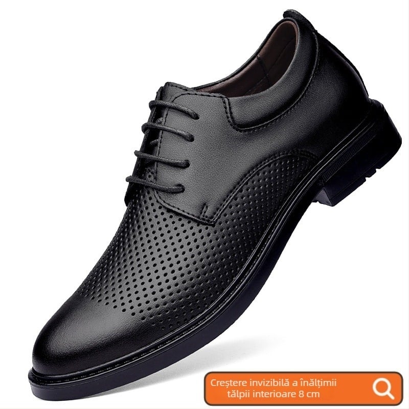 Pantofi masculi din piele de vită de primă calitate, stil britanic, căptușeală din piele de porc, design respirabil cu decupaje, vară 2025