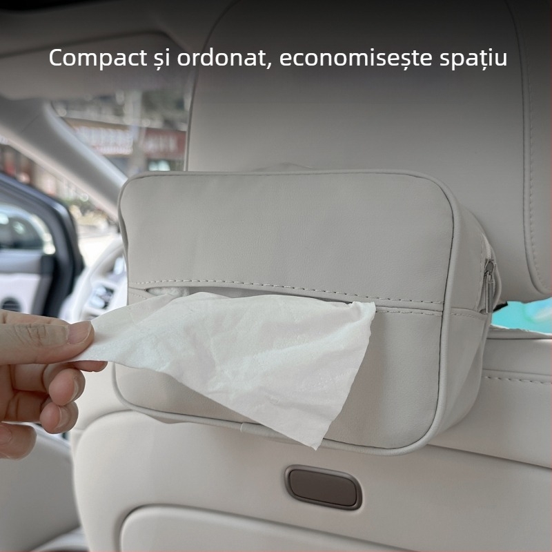 Suport pentru șervețele auto Li Auto I8I6, decor cu velur suede, cutie multifuncțională de șervețele