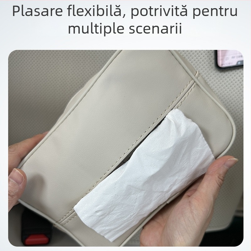 Suport pentru șervețele auto Li Auto I8I6, decor cu velur suede, cutie multifuncțională de șervețele