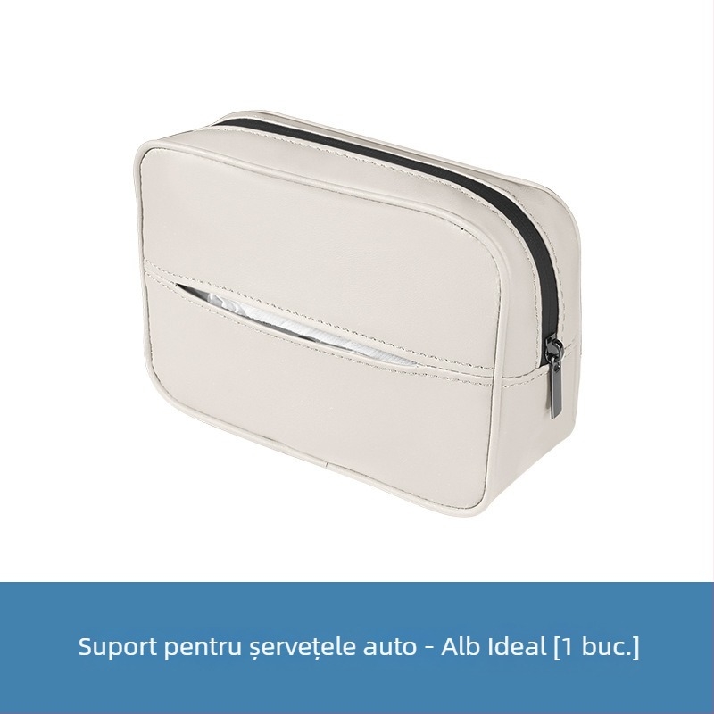 Suport pentru șervețele auto Li Auto I8I6, decor cu velur suede, cutie multifuncțională de șervețele