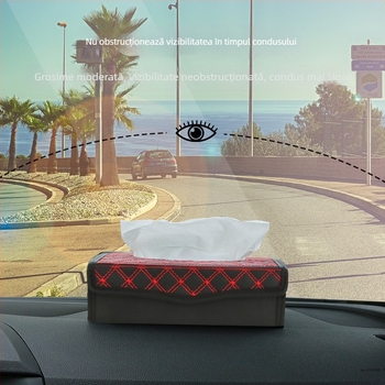 Cutie din piele pentru șervețele auto, suport pliabil pentru șervețele, culoare vin roșu, dimensiuni 34×26.5 cm