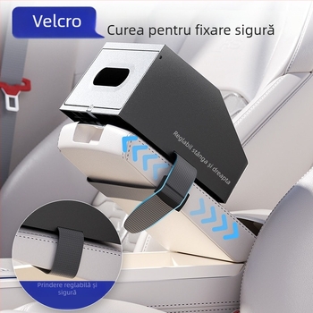 Organizator cotieră auto: cutie multifuncțională pentru șervețele, depozitare centrală și suport pentru pahar