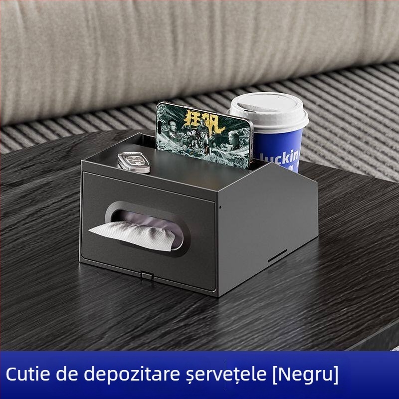 Organizator cotieră auto: cutie multifuncțională pentru șervețele, depozitare centrală și suport pentru pahar