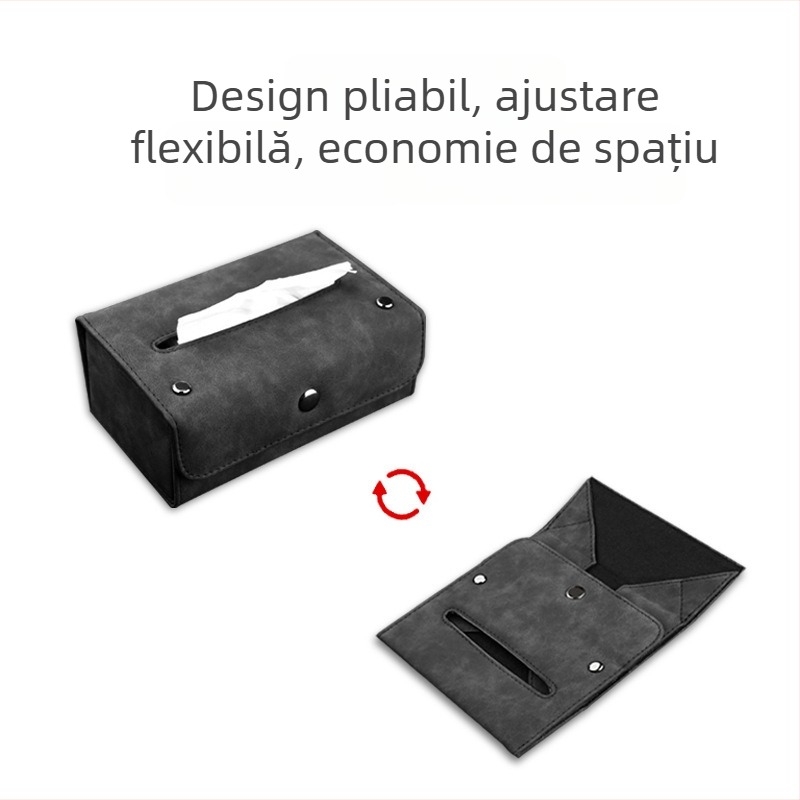 Suport auto pentru șervețele din velur, cu logo personalizat, cutie pentru șervețete, pentru cotieră, tip agățat