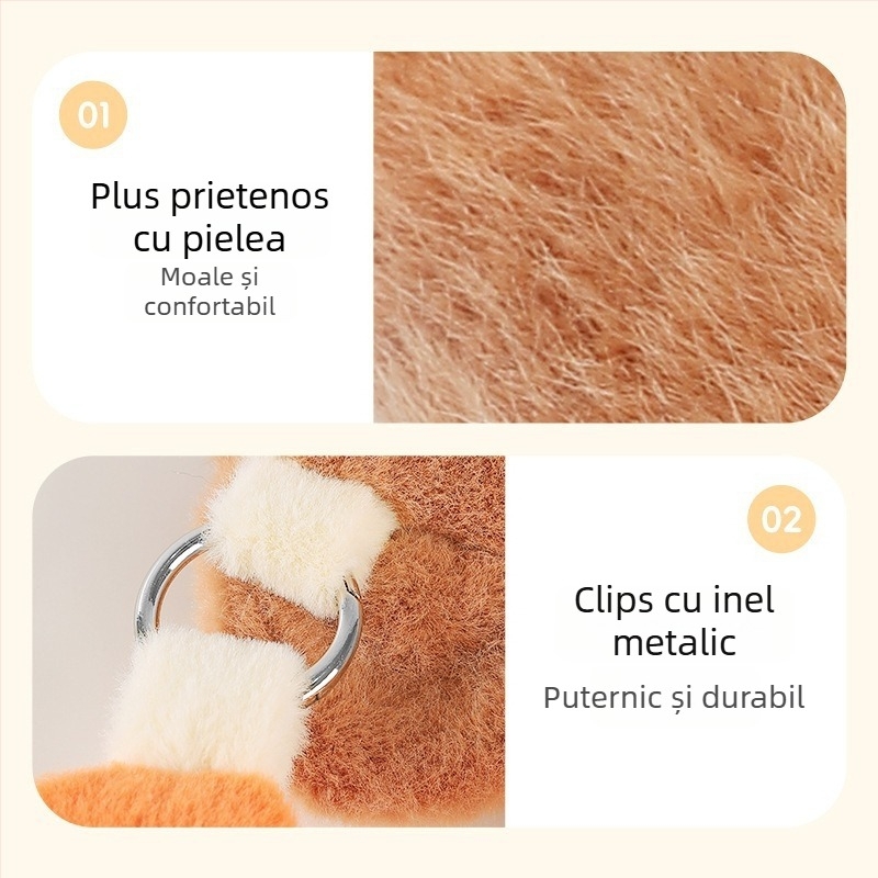 Cutie de șervețele din pluș pentru mașină, suport de spate pentru scaun cu design drăguț desen animat, decor interior auto