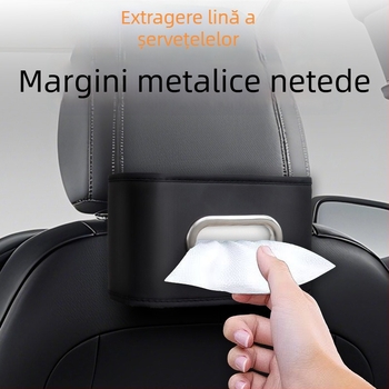 Cutie de șervețele pentru mașină, suport de braț elegant, atârnată de spatele scaunului, decor interior auto