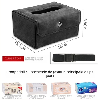 Cutie pentru șervețele auto cu suport pentru tetieră – decor pentru mașină