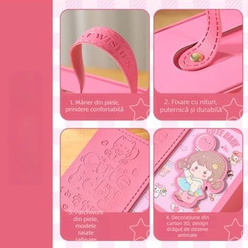 Cutie cadou pentru primul an de viață al copilului, cu design desen animat, cutie dreptunghiulară din hârtie