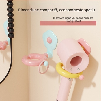 Dopamine suport pentru uscător de păr cu raft pentru flori, montaj pe perete pentru baie