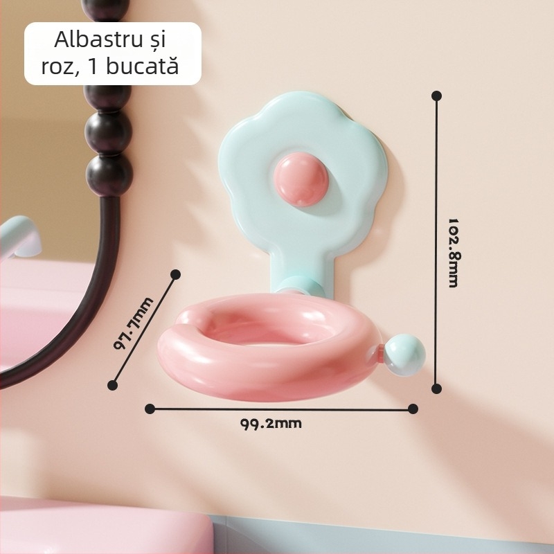 Dopamine suport pentru uscător de păr cu raft pentru flori, montaj pe perete pentru baie