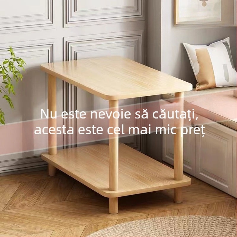 Măsuță de noapte în stil Nordic, cu blat din sticlă și spațiu de depozitare