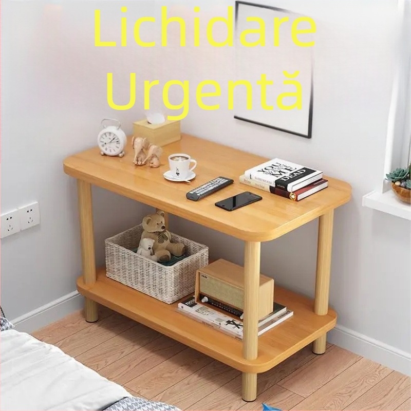 Măsuță de noapte în stil Nordic, cu blat din sticlă și spațiu de depozitare