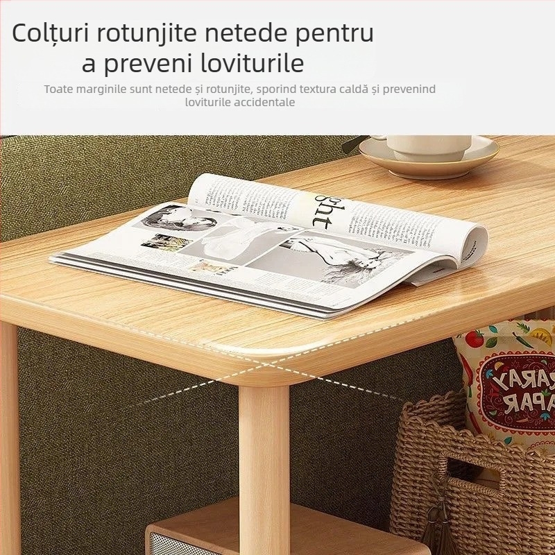 Măsuță de noapte în stil Nordic, cu blat din sticlă și spațiu de depozitare