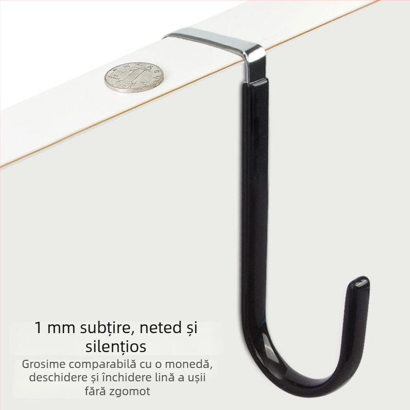 Cuier metalic pentru ușă, fără cui, fără urme – cârlig pentru haine pentru baie, formă S, design modern, capacitate 5 kg