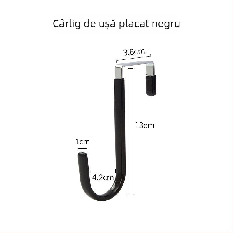 Cuier metalic pentru ușă, fără cui, fără urme – cârlig pentru haine pentru baie, formă S, design modern, capacitate 5 kg