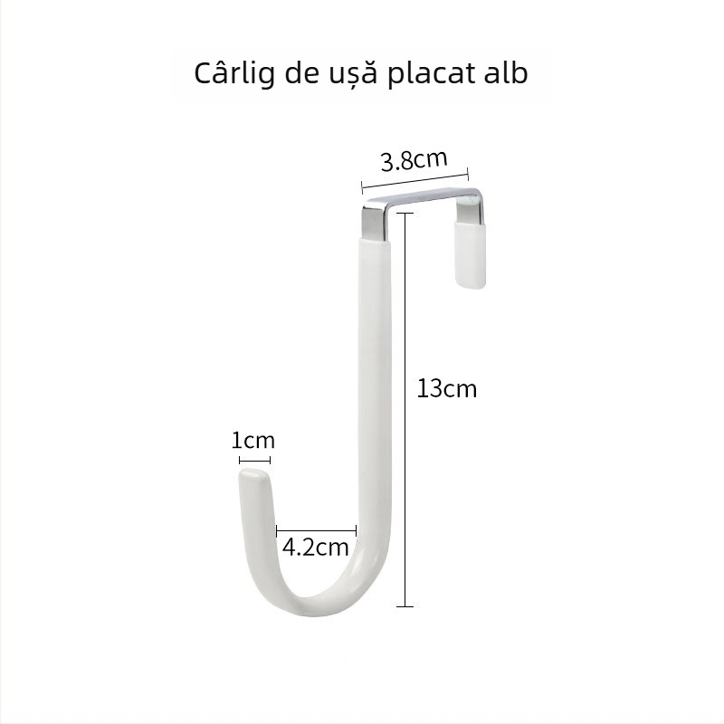 Cuier metalic pentru ușă, fără cui, fără urme – cârlig pentru haine pentru baie, formă S, design modern, capacitate 5 kg