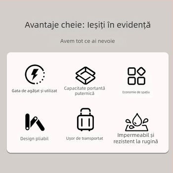 Raft pliabil pentru haine pentru ușă, montaj pe perete fără găuri, pentru cămine studențești
