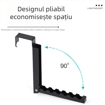 Raft pliabil pentru haine pentru ușă, montaj pe perete fără găuri, pentru cămine studențești