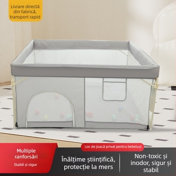 Ogradă de joacă pliabilă pentru bebeluși cu covoraș de cățărare pentru living