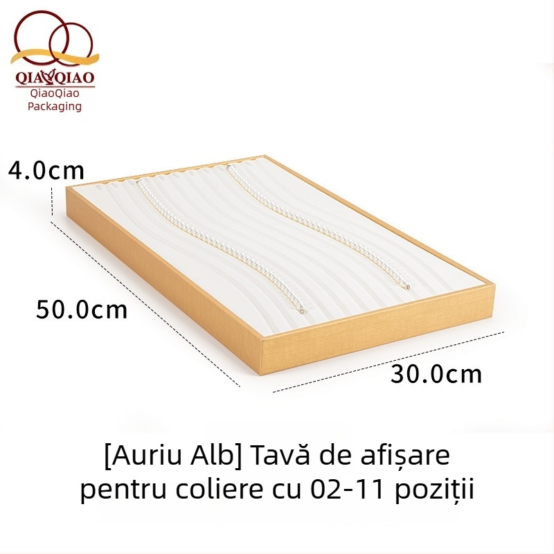 Tava de afișare a perlelor cu finisaj velur, suport pentru coliere și bijuterii, expoziție înălțată pentru fotografie