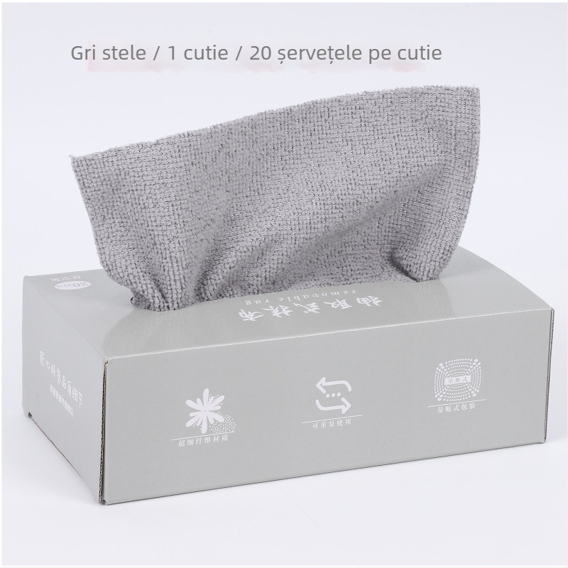 20 bucăți cârpe din microfibră groase, într-o cutie dispenser