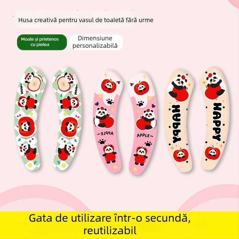 Pernă autoadezivă pentru capacul de toaletă, cu desen drăguț, pentru toate anotimpurile, deodorant pentru baie