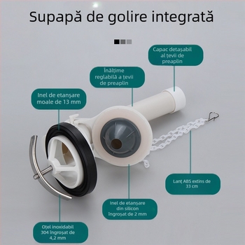 Valvă universală de drenaj pentru rezervorul de toaletă, 2 inch – accesoriu pentru evacuare, dintr-o singură piesă