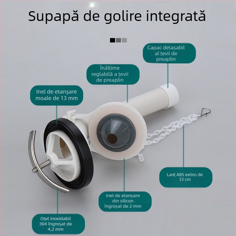 Valvă universală de drenaj pentru rezervorul de toaletă, 2 inch – accesoriu pentru evacuare, dintr-o singură piesă