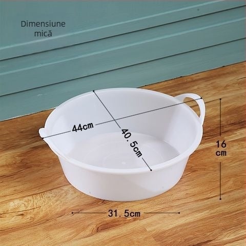 Vas din plastic alb îngroșat, rotund, pentru uz casnic, bazin de spălat, bazin pentru față și picioare, vas mic