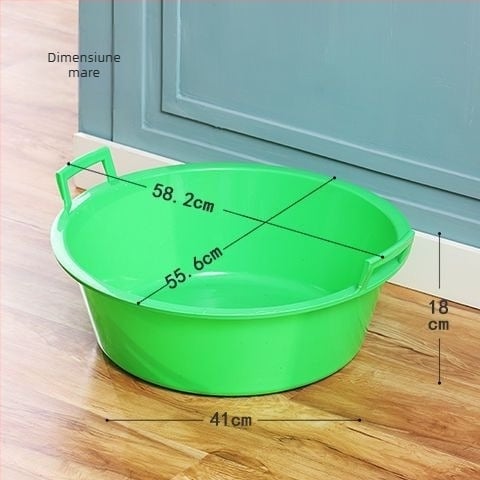 Vas din plastic alb îngroșat, rotund, pentru uz casnic, bazin de spălat, bazin pentru față și picioare, vas mic