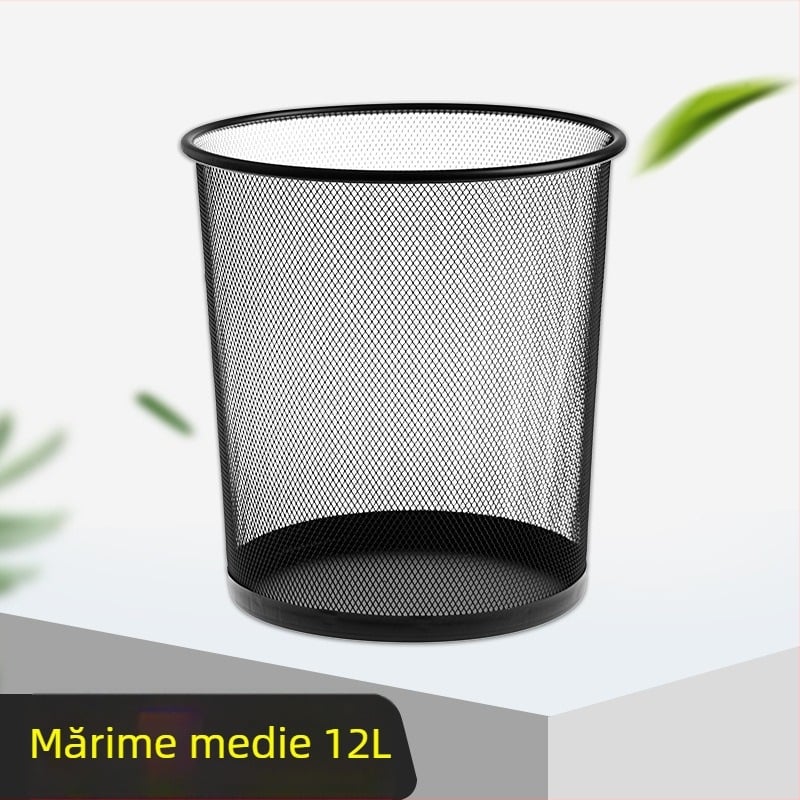 Coș de gunoi din fier, oval, 4L, pentru casă, birou, bucătărie și baie – design simplu și modern