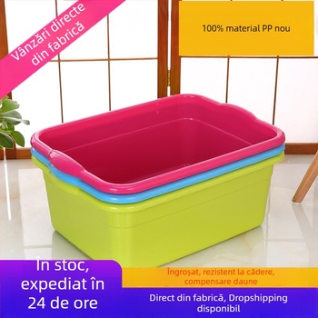Vas dreptunghiular din plastic, capacitate mare, cutie de depozitare colorată, pentru bucătărie, de calitate alimentară, rezistent la spargere