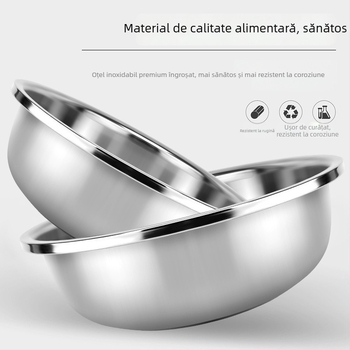 Vas circular mare din oțel inoxidabil pentru spălat legume, vas de uz casnic extra mare pentru spălarea rufelor și a picioarelor