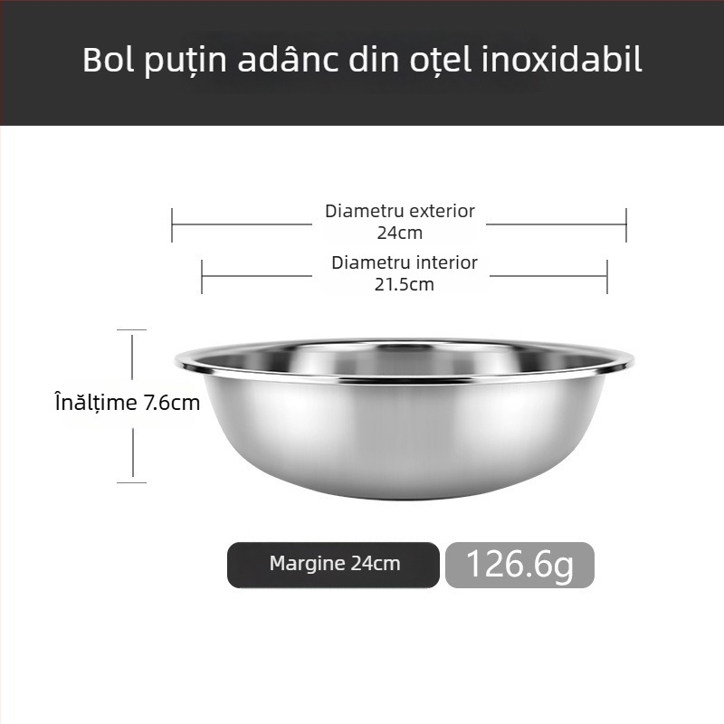 Vas circular mare din oțel inoxidabil pentru spălat legume, vas de uz casnic extra mare pentru spălarea rufelor și a picioarelor
