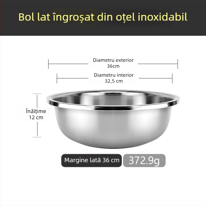 Vas circular mare din oțel inoxidabil pentru spălat legume, vas de uz casnic extra mare pentru spălarea rufelor și a picioarelor