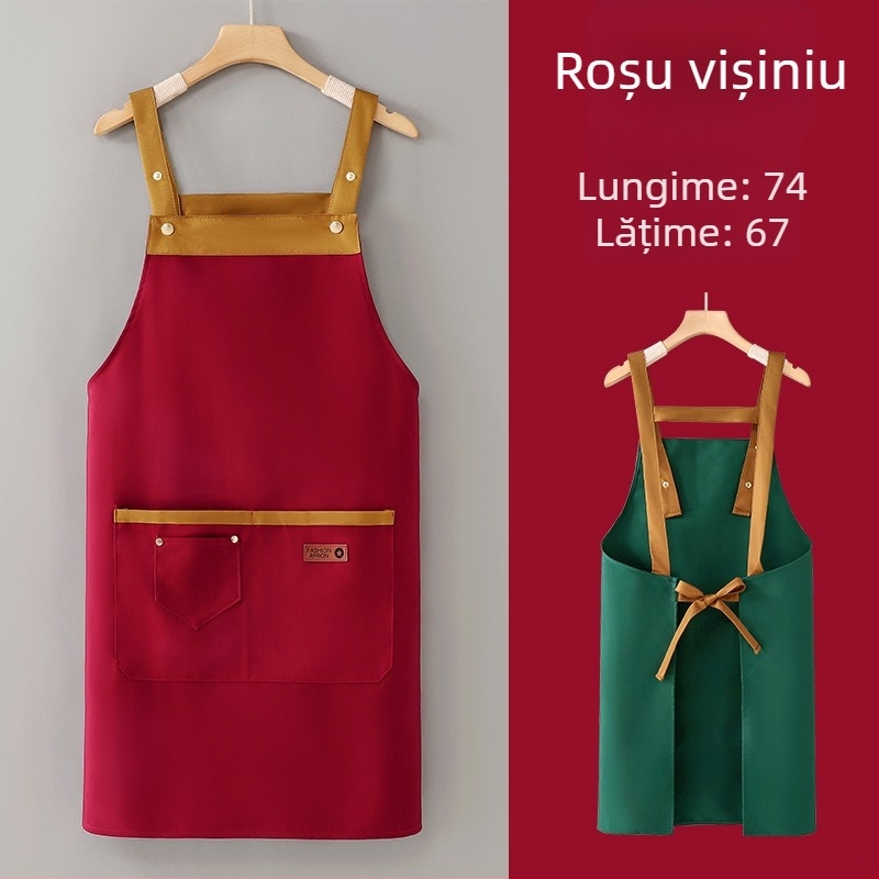 Șorț fără mâneci pentru supermarketuri și catering, cu imprimare personalizată a logo-ului pe hainele de lucru, impermeabil și rezistent la ulei, pentru bucătărie și uz casnic.