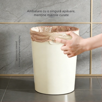 Coș de gunoi pentru uz casnic, model nou 2025, cilindric, capacitate mare, pentru bucătărie, sufragerie, birou, toaletă și baie