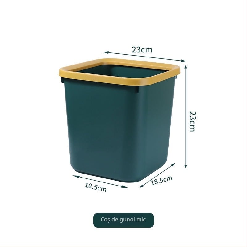 Coș de gunoi plastic pentru uz casnic, capac basculant, capacitate 12 litri, pentru living, bucătărie, baie și birou