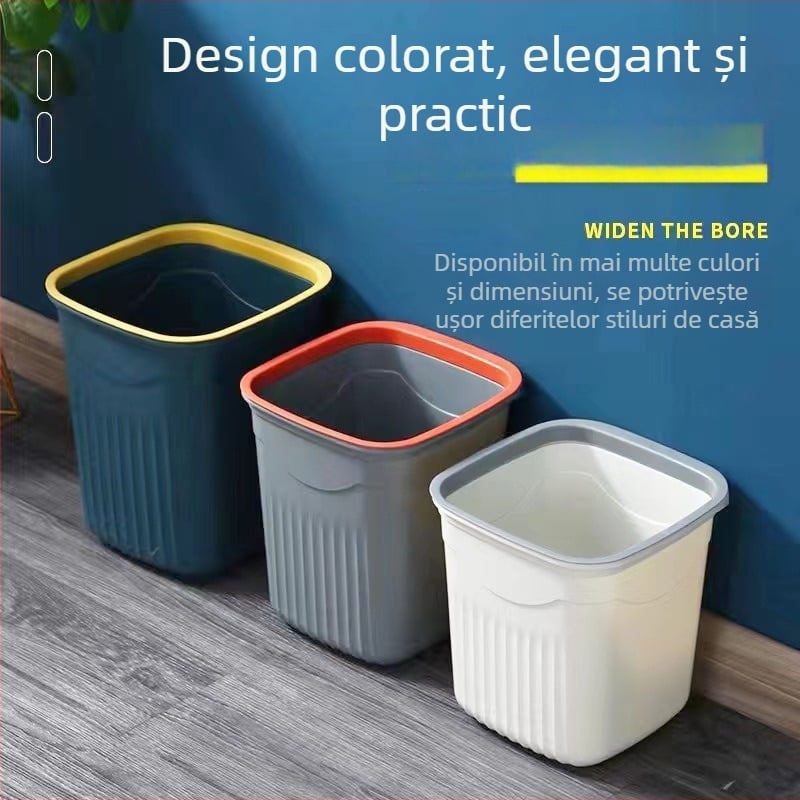 Coș de gunoi deschis, stil Nordic, capacitate mare, din plastic, pentru baie, toaletă, living și bucătărie