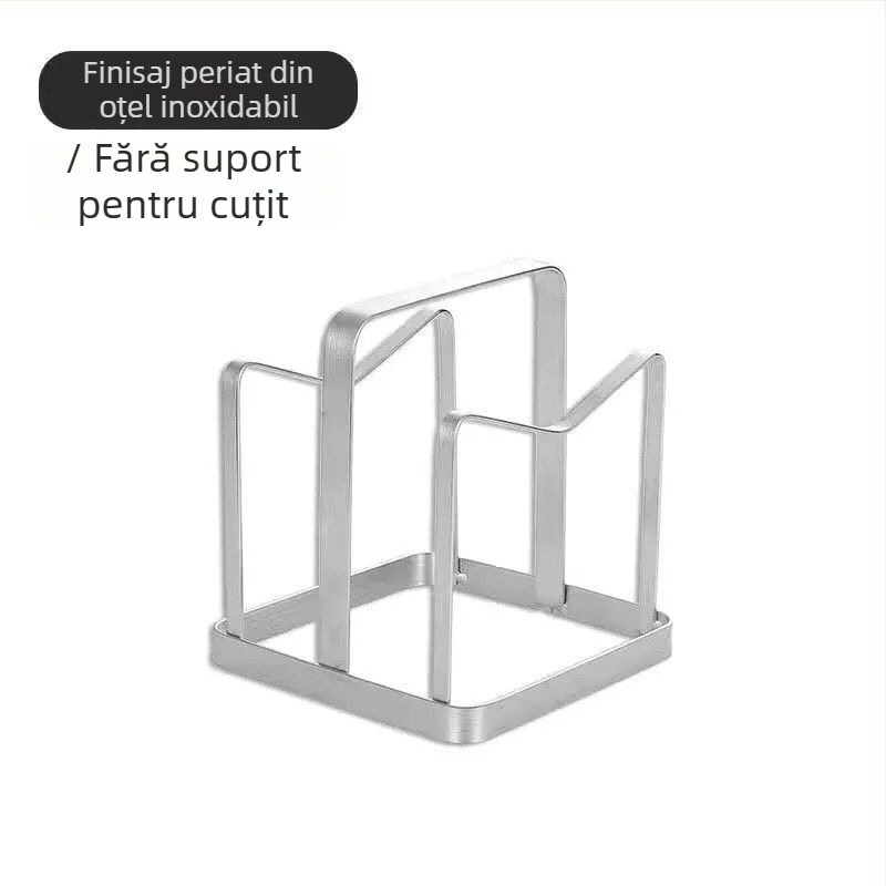 Suport pentru cuțite din oțel inoxidabil, organizator de bucătărie cu spațiu pentru cuțite și plăci de tăiat, fixat pe perete