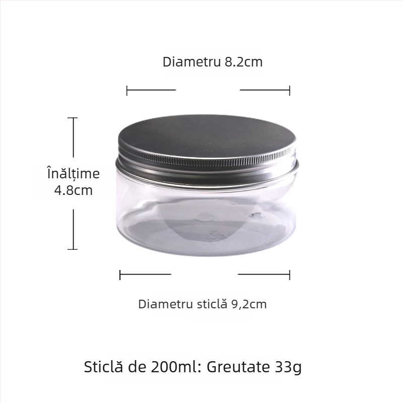 Set cu flacoane pentru pulbere de tămâie și borcane PET transparente cu capac din aluminiu; borcane pentru ceai, cutie de perle și unelte pentru ceremonialul de tămâiere