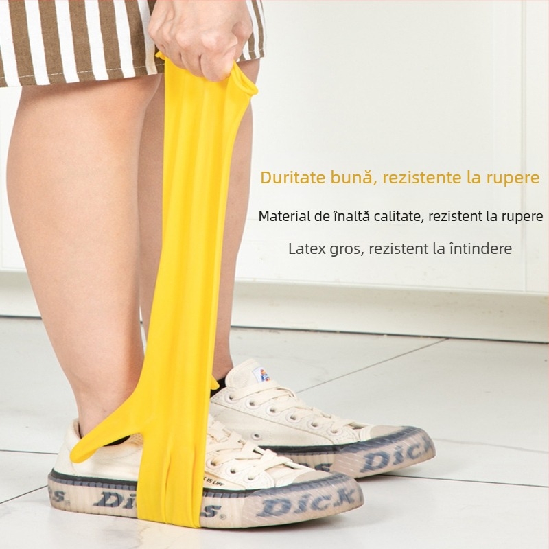Mănuși de latex îngroșate pentru uz casnic, impermeabile și rezistente la uzură, potrivite pentru spălat haine, curățenie, vase și bucătărie (32 cm)