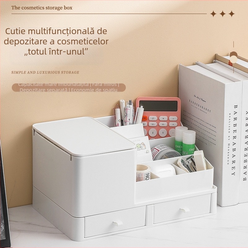 Cutie de depozitare multifuncțională pentru machiaj și papetărie, compartimente, capacitate mare