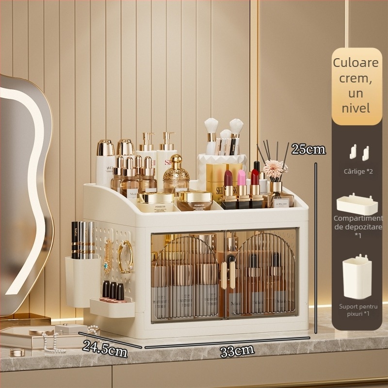 Organizator cosmetic pentru masă, cutie de depozitare pentru machiaj și raft pliabil pentru sufragerie
