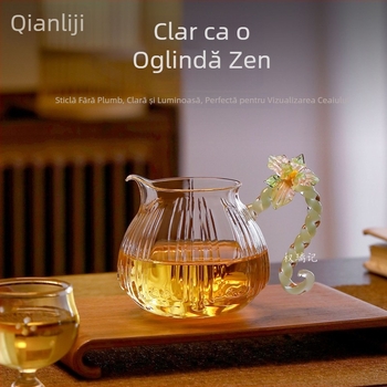 Set ceai Lianjun, stil modern, infuzor rezistent la căldură, sticlă borosilicat pentru separarea ceaiului de apă și strecurător de ceai premium