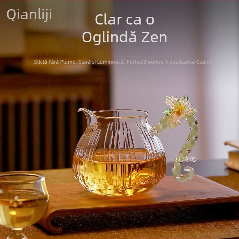 Set ceai Lianjun, stil modern, infuzor rezistent la căldură, sticlă borosilicat pentru separarea ceaiului de apă și strecurător de ceai premium