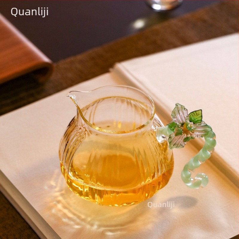 Set ceai Lianjun, stil modern, infuzor rezistent la căldură, sticlă borosilicat pentru separarea ceaiului de apă și strecurător de ceai premium