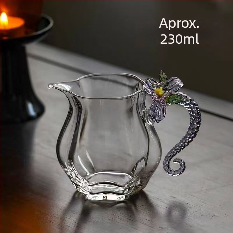 Set ceai Lianjun, stil modern, infuzor rezistent la căldură, sticlă borosilicat pentru separarea ceaiului de apă și strecurător de ceai premium