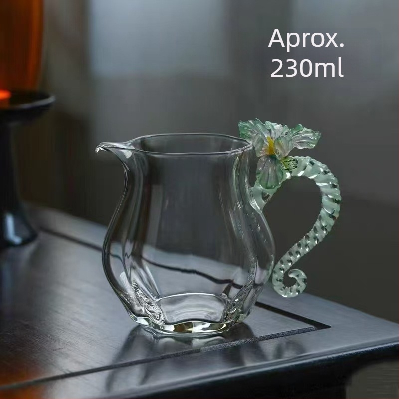 Set ceai Lianjun, stil modern, infuzor rezistent la căldură, sticlă borosilicat pentru separarea ceaiului de apă și strecurător de ceai premium