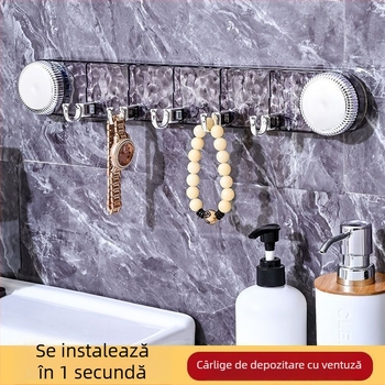 Cârlig cu ventuză rotativ, cu mai multe rânduri, fără găuri, rezistență mare pentru baie, pe peretele din spatele ușii, fără urme